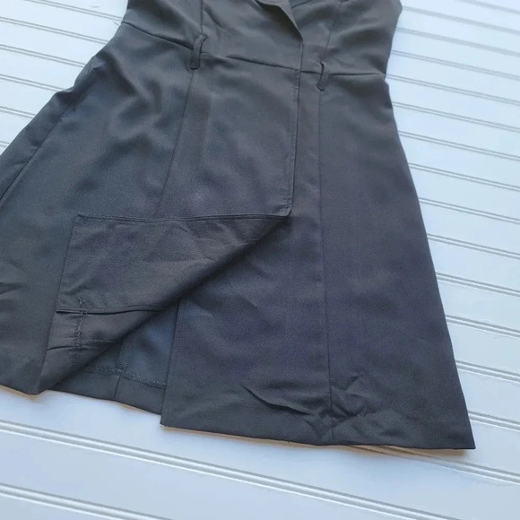 NWT $79 Banana Republic Dress Womens Black Faux Wrap Up Collared Work Petite 2P - Picture 7 of 13